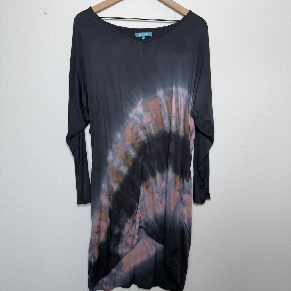 River + Sky Women Simone Tunic Dress Medium Tie Dye Indie Sleaze Boho